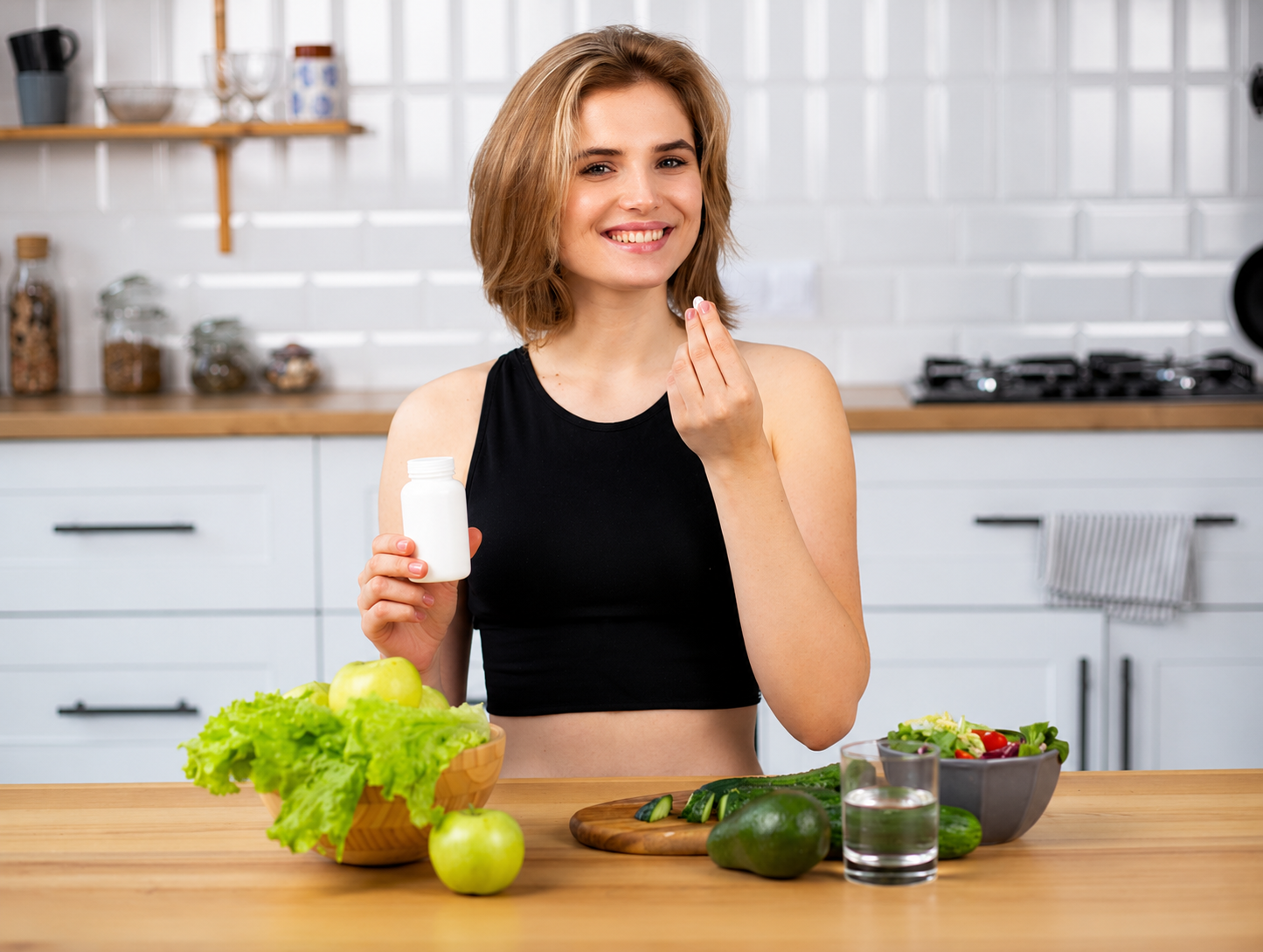 Functional medicine patient taking supplement